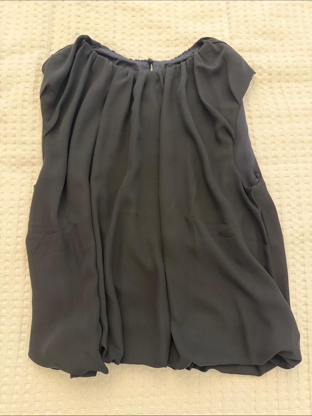 Madewell Black Sleeveless Pleated Blouse